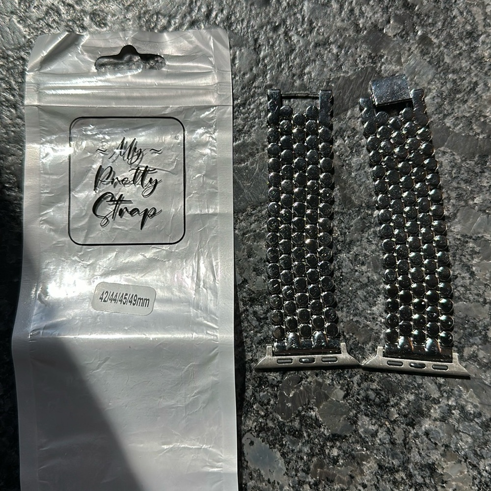 Silver Crystal Mesh Watch Band for Women